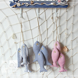 zakka杂货 地中海风格田园创意手工棉布艺小鱼串海星挂饰墙壁挂件