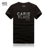 Carie Klaus 2016夏季 CK男士短袖T恤 黑色圆领大码男装上衣101黑