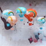 幼儿园创意装饰吊饰彩虹蒸汽球纸灯笼 教室走廊大厅布景材料饰品
