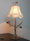 松果麻雀 美式乡村铁艺复古灯客厅卧室欧式创意个性小鸟书房台灯