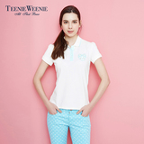 Teenie Weenie小熊专柜新品夏季女装棉质POLO领短袖T恤TTHW52511A