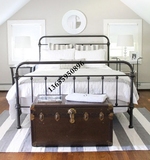 欧式复古铁艺床宜家单人床铁床1.5米铁架床双人床1.8米公主床床架