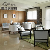 新中式售楼处洽谈桌椅 售楼部区沙发椅组合 会所中式简约家具定制