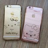 电镀kitty猫TPU 苹果6plus 5.5手机壳 iphone6s 透明可爱卡通软壳