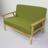 北欧/宜家小户型布艺单人沙发双人实木沙发咖啡椅子组装特价包邮