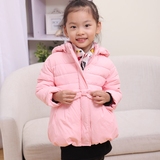 2015韩版冬季童装女童中大童夹棉加厚棉衣棉服儿童中长款棉袄外套