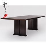 新中式家具餐桌 简约实木六人餐桌 长餐桌 样板房酒店餐桌定制