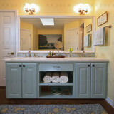 双盆浴室柜美式简约卫浴柜橡木现代地中海洗漱台梳洗柜储物柜实木