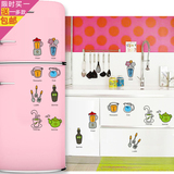 创意厨房餐厅防水冰箱贴纸卡通儿童客厅卧室墙壁背景装饰墙贴画