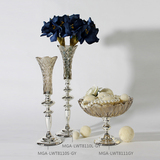 欧式简约高档玻璃茶色花瓶花器果盘桌面样板房客厅软装饰品摆件