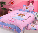纯棉新款3件床品儿童床上用品三件套2-15全棉学生卡通套件公主