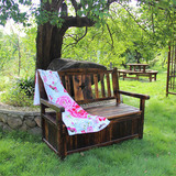户外碳化实木椅子阳台庭院靠背桌椅休闲双人桶椅花园中式家具组合
