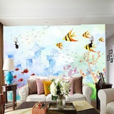 海底世界热带鱼大型无缝壁画墙纸 童趣卡通儿童房壁纸 背景