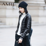 Amii冬装新款 短款艾米修身大码百搭休闲修身女士小外套棉衣棉服