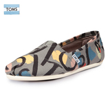 TOMS女鞋美国热销几何图案休闲帆布平底单鞋W145包邮