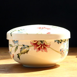 包邮爆款促销韩式正品唐山骨质瓷金秋盖碗一级无铅骨瓷碗带盖陶瓷