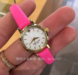 美国代购kate spade 1YRU0367粉色小表盘真皮表带女士手表2015新