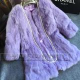 2015年反季特价促销皮草兔毛中长款大码女装加大码送妈妈高端外套