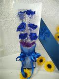 仿真蓝色妖姬玫瑰花束礼盒创意生日表白520母亲节礼物
