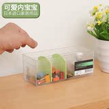 日本进口桌面收纳盒透明创意梳妆办公用品置物盒整理盒塑料多功能