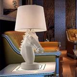 骏马树脂台灯简约后现代创意灯高档别墅客厅装饰马头灯书房马头灯