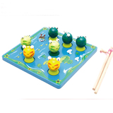木制3D磁性立体大号磁铁钓鱼钓青蛙 宝宝幼儿早教益智亲子玩具