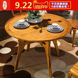 龙森 现代中式实木餐桌椅组合 高档乌金木圆餐桌椅家具一桌四六椅