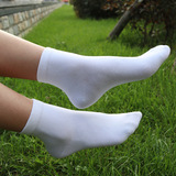 女士中筒袜糖果色纯棉夏秋季薄款袜子运动透气纯白色韩国全棉女袜