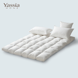 雅西亚白鹅毛羽绒床垫全棉加厚褥子垫被可折叠学生床褥五星级酒店