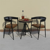 铁艺特价实木茶道茶桌椅组合 美式阳台休闲咖啡桌 饮料吧台球椅子