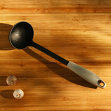 家装狂欢节 厨房用具烹饪炊具 不粘锅专用长柄耐高温硅胶汤勺勺子