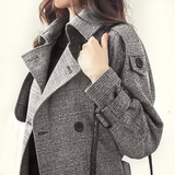 2016新款风衣女2016新款春装韩版双排扣中长款大衣大码中款外套