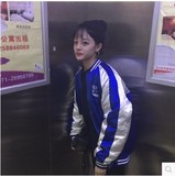 2015冬装新款韩版原宿bf字母短款学生拼色加厚棒球服棉衣女外套潮
