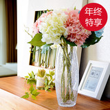 创意冰裂纹花瓶玻璃透明客厅欧式摆件大号简约家居装饰水培富贵竹