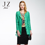 JZ玖姿高端女装 2016春季款修身显瘦时尚圆领单排扣纯色短外套