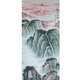 国画山水画有山无水泰山靠山图手绘真迹 客厅玄关竖幅风水画 字画