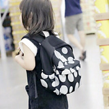 阿甘日本新款波点弹力棉加厚儿童双肩背包幼儿园书包