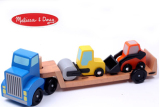 靓典 美国Melissa大号木制工程车运输卡车可拆装木质具车益智玩具