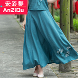 2016夏季新款中国风女装复古汉元素长裙夏中式改良汉服棉麻半身裙