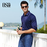 OSA欧莎波点衬衫男长袖 修身型2016春季男士商务休闲衬衣A12019