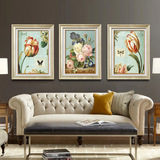 客厅装饰画现代欧式沙发背景墙画三联画美式壁画餐厅卧室有框挂画