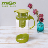 MIGO耐热玻璃冷水壶1.6L 带过滤茶壶大容量耐高温防爆家用凉水壶