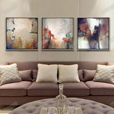 抽象油画手绘现代简约客厅玄关走廊酒店装饰画挂画沙发背景墙拼画