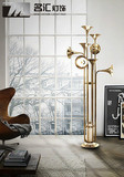 现代简约新美式新古典电镀金色金属个性装饰性样板喇叭乐器落地灯