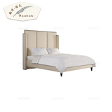 翰得瑞克定制后现代实木双人床卧室布艺软包1.8米婚床高背床HW-34