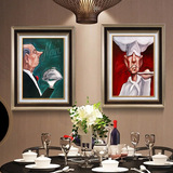 壹画视觉 高档餐厅挂画客厅现代简约装饰画有框画壁画墙画厨师