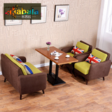 西餐厅卡座沙发组合奶茶店茶餐厅咖啡厅甜品店实木餐桌椅定制