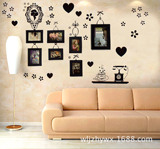 黑色花仙子艺术DIY照片相框EVA金粉浮雕泡沫PVC组合装饰墙贴