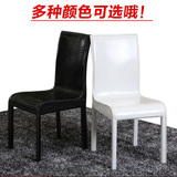 不锈钢真皮鳄鱼纹平纹PU皮五金餐椅 黑白多色  多款可选 实木椅子