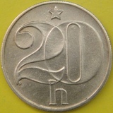 捷克斯洛伐克硬币1983年20赫勒.径;19.5mm铜币,品如图